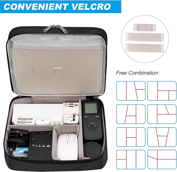 CILLA Electronic Organizer Travel Case, Travel Cord Organizer Case Portable Waterproof Cable Organizer Bag for Charger, Cord, USB, Power Bank, Earphone