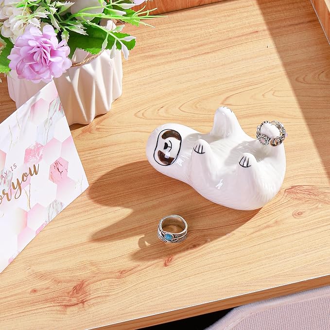 Sloth Gifts Ring Holder Decor, Cute Ring Stand, Rings Display, Sloth Gift for Women Girls Her Mom Friends Sisters Birthday Wedding Christmas Mothers Day