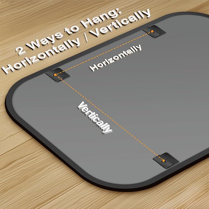 Bathroom Mirror for Wall, Black Bathroom Vanity Mirror for Over Sink 24 x 36, HD Reflection Shatterproof Mirror for Living Room Bedroom Entryway, Metal Frame Rectangular Shape