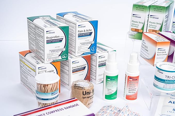 Restaurant Metal First Aid Cabinet, Wall Mountable (Class A with Tablets, 4 Shelf)