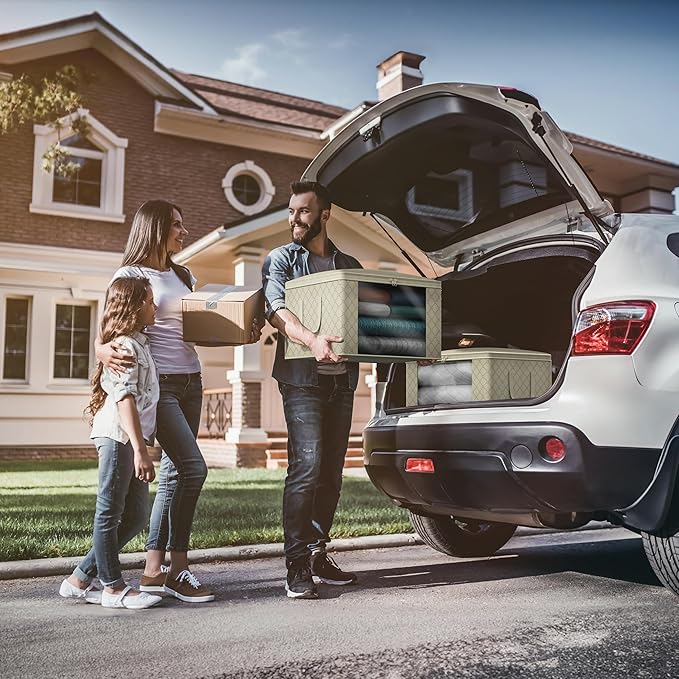 Sorbus Foldable Storage Bag Organizers, Large Clear Window & Carry Handles, Great for Clothes, Blankets, Closets, Bedrooms, and more