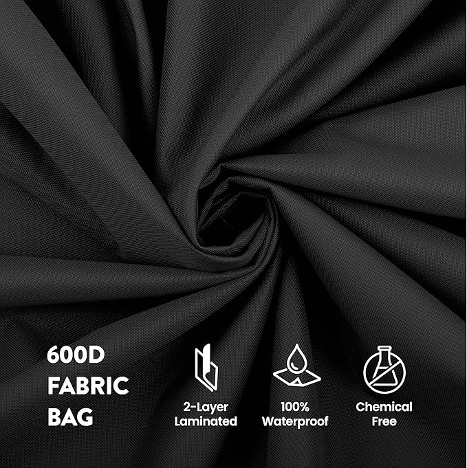 ZOBER Wide Christmas Tree Storage Bag - Maximum Accessibility - Fits 7.5 Ft Trees - 600D Oxford Fabric Christmas Tree Bag For Storage Box For Xmas - Strong Durable Straps & Handles - Card Slot - Black