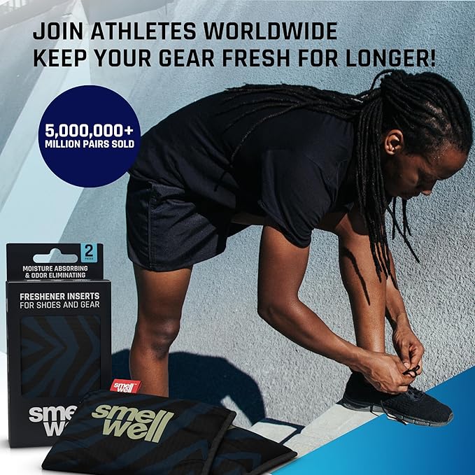 SmellWell - Scented Shoe Deodorizer Inserts - Odor Eliminators - Activated Bamboo Charcoal + Minerals - Natural Fresheners for shoes, bags, gloves - 2 x 1.8oz Original Size Blue Leopard