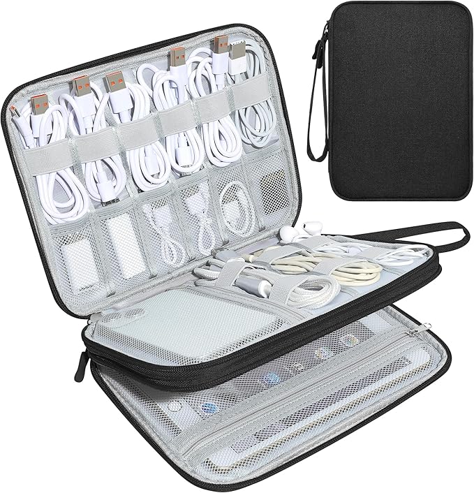 CILLA Electronics Organizer Travel, Travel Cord Organizer Case, Compact Electronics Accessories Bag for Cable, Cord, Charger, Phone