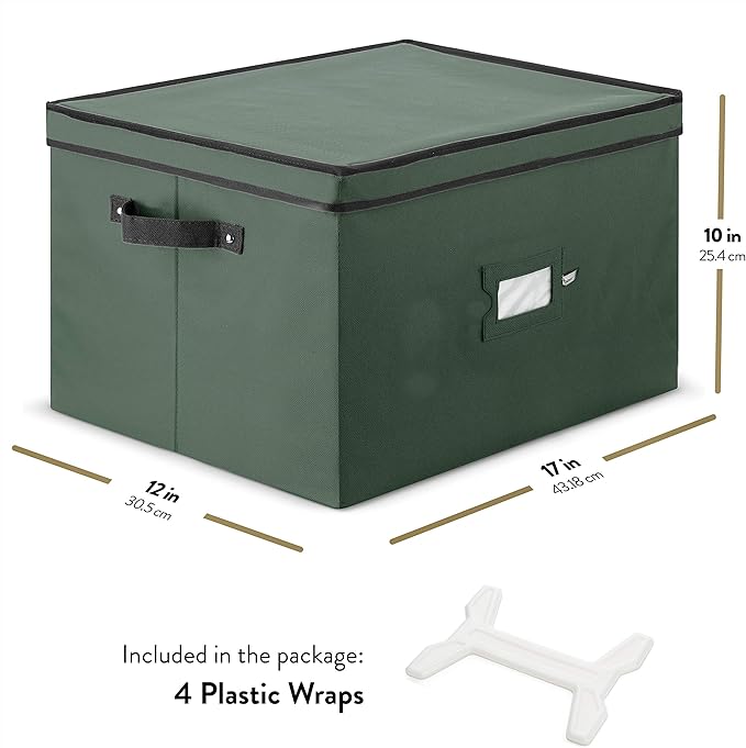 ZOBER Christmas Light Storage Reels - Christmas Light Organizer With 4 Plastic Wheels - Fits 200 Mini Lights Per Spool, Lights Storage - Strong & Durable Material - Stitched Reinforced Handles - Green