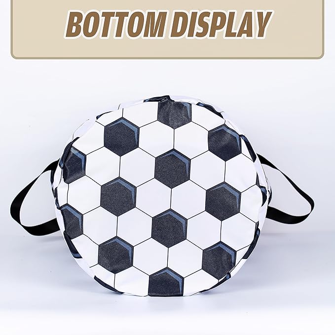 Football Laundry Basket Sports Foldable Oxford Cloth Tote Bag Laundry Hamper Clothes Storage Bucket Organizer For Bathroom/Laundry Storage/Bedroom Storage Basket 17.7x13.7Inch