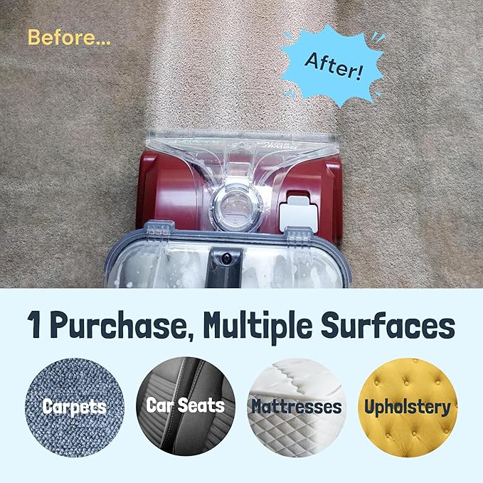 Sunny & Honey Carpet Cleaner Solution - Deep Stain Remover & Surface Deodorizer - Pet & Rug Cleaner - Upholstery Cleaning for Machine Use (128 fl oz, Fresh Summer Scent)