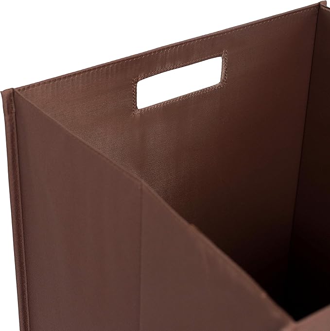 Internet's Best Collapsible Laundry Hamper - Set of 2 - Dirty Clothes Sorter with Handles - Magnetic Side - Easy Storage - Folding - Brown