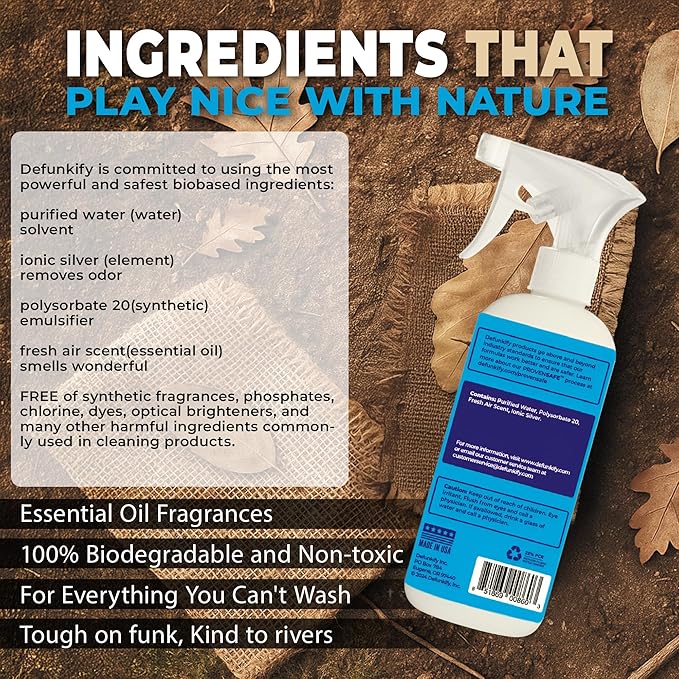 Fabric Freshener Spray, 32oz. 'Fresh Air' Odor Remover Spray. Shoe Deodorizer, Carpet Deodorizer, Odor Eliminator for Strong Odors Cleaning Supplies. ProvenSafe™ Fabric Freshener for Sensitive Gear