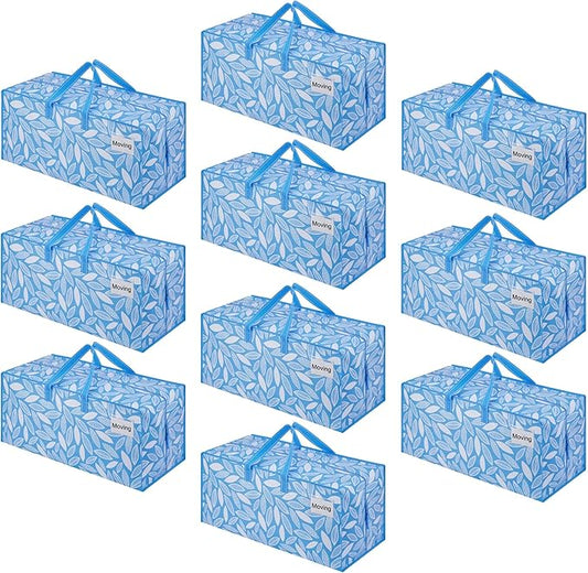 VENO 10 Pack Heavy Duty Moving Bags with Backpack Straps, Zippers & Handles, Extra Large Packing Bags for College Dorm Essentials, Moving Supplies Alternative to Cardboard Moving Boxes