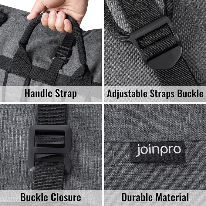 Laundry Bag Backpack, 125L Extra Large Laundry Backpack with Shoulder Straps, Adjustable Extendable Laundry Hamper Bag with 3 Pockets for College, Travel, Camping (Dark Gray)