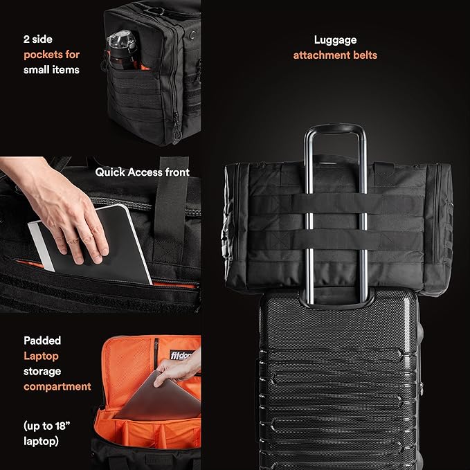 Fitdom Sneaker Bag for Travel, Sneakerhead gift, Sneaker Duffle Outdoor Sports Gym Bag, A Multi-functional Duffel Bag with 3 Adjustable Dividers, & Shoulder Strap. TSA Carry-On Size Approved