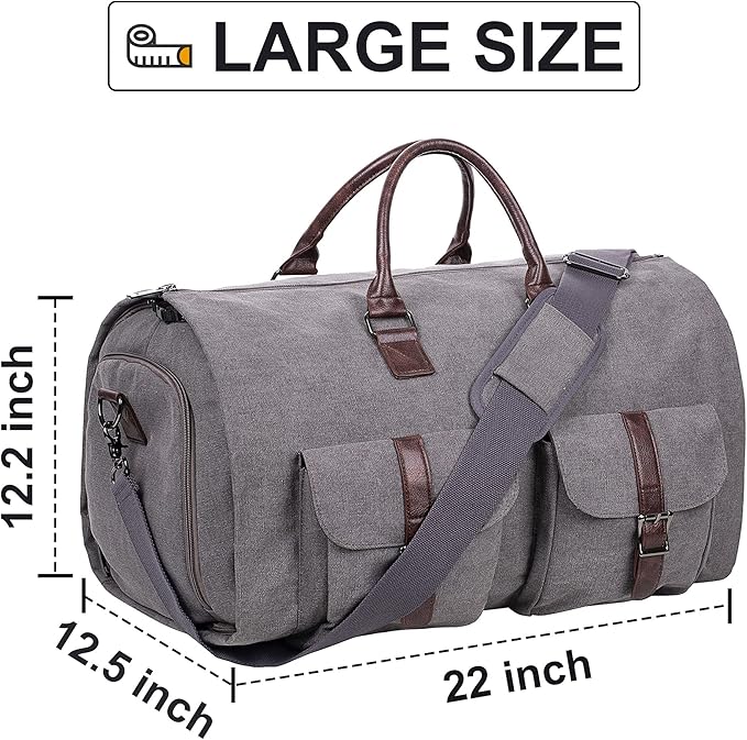 seyfocnia Convertible Travel Garment Bag,Carry on Garment Duffel Bag for Men Women - 2 in 1 Hanging Suitcase Suit Business Travel Bag