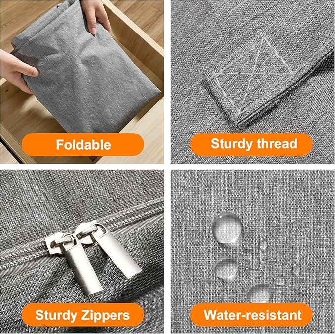 2 Pack 85L Comforter Storage Bags, Extra Large Bedding Storage Bags with Category Card and Clear Window, Reinforced Handles & Zippers, Foldable Closet Organizers for Blanket Pillow