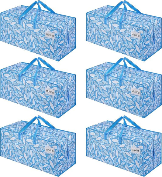 VENO 6 Pack Heavy Duty Moving Bags with Backpack Straps, Zippers & Handles, Extra Large Packing Bags for College Dorm Essentials, Moving Supplies Alternative to Cardboard Moving Boxes