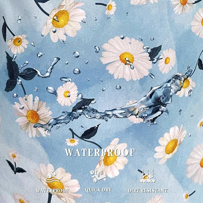 Cute Daisy Floral Laundry Hamper Foldable With Handles Flowers Tote Bag Oxford Cloth Colorful Laundry Basket Clothes Toy Storage Bucket 18.9" x 16.5" For Bathroom/Laundry/Bedroom