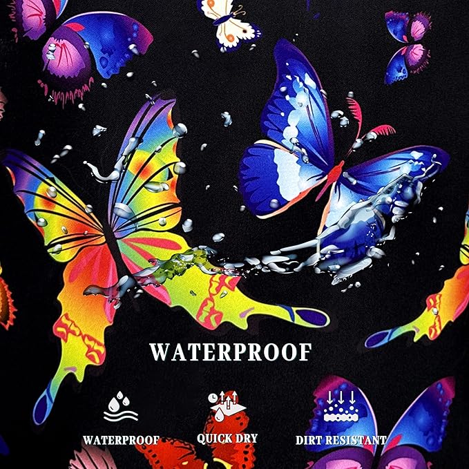 Colorful Butterfly Laundry Hamper Foldable With Handles Tote Bag Universal Oxford Cloth Butterflies Laundry Basket Clothes Toy Storage Bucket 18.9" x 16.5 "For Bathroom/Laundry/Bedroom
