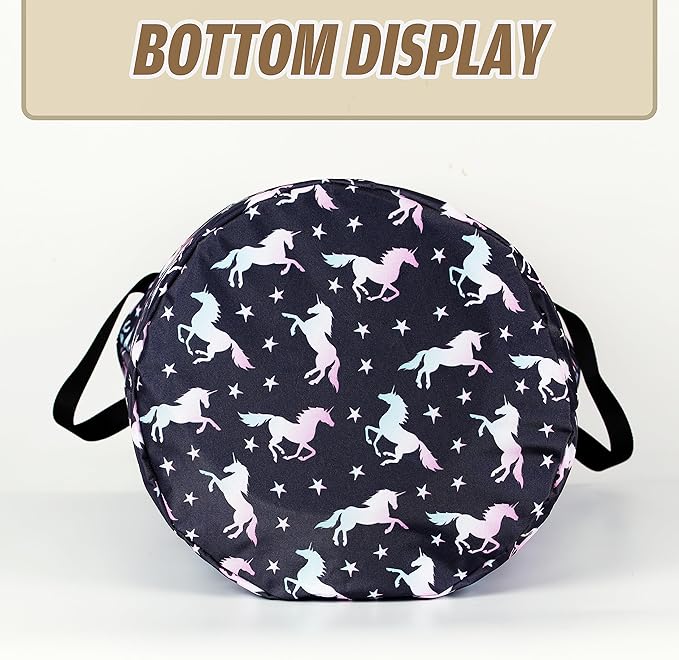 Unicorn Laundry Basket Animal Foldable Oxford Cloth Funny Tote Bag Laundry Hamper Clothes Storage Bucket Organizer For Bathroom/Laundry Storage/Bedroom Storage Basket 17.7x13.7 Inch