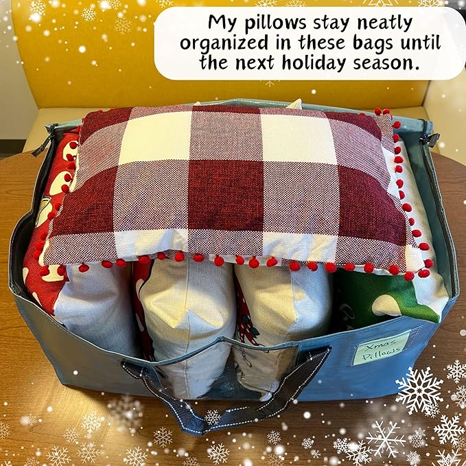 VENO 4 Pack Moving Bags, Christmas Storage Bins, Moving Boxes Alternative, Comforter and Blanket Storage Bags, College Dorm Packing Supplies, Foldable Heavy-Duty Tote (Shiny Light Blue, 4 Pack)