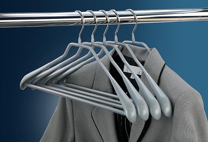 Mawa by Reston Lloyd BodyForm Series Non-Slip Space-Saving Clothes Hanger with Bar For Pants, 16 1/2", Style 42/LS, 1-Each, Silver