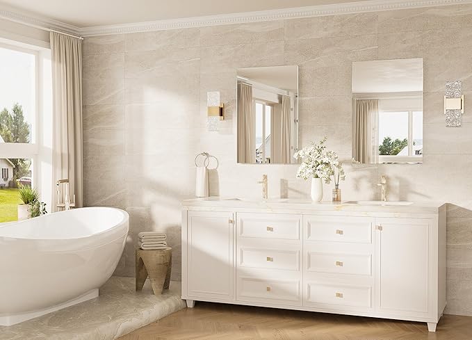 TokeShimi 20x30 Frameless Bathroom Vanity Mirrors for Over Sink, Modern Rectangle Bathroom Mirrors for Wall with Polished Edge Shatterproof Decorative Mirror for Bedroom, Living Room, Entryway