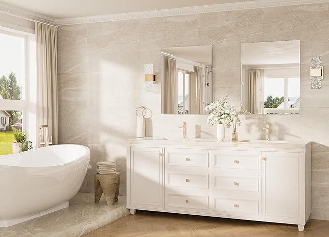 TokeShimi 24x30 Frameless Bathroom Vanity Mirrors for Over Sink, Modern Rectangle Bathroom Mirrors for Wall with Polished Edge Shatterproof Decorative Mirror for Bedroom, Living Room, Entryway