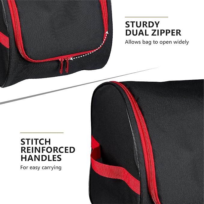 ZOBER Christmas Light Storage Reels - Christmas Light Organizer with 3 Plastic Wheels - 600D Oxford Fabric - Fits 200 Mini Lights per Spool, Lights Storage - Stitched Reinforced Handles - Black