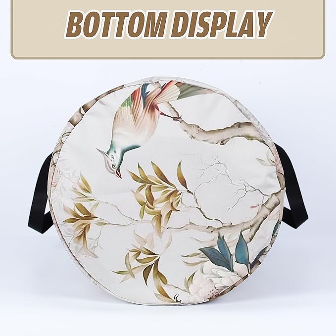 Bird Flower Laundry Basket Chinese Style Foldable Oxford Cloth Funny Tote Bag Laundry Hamper Clothes Storage Bucket Organizer For Bathroom/Laundry Storage/Bedroom 17.7x13.7Inch