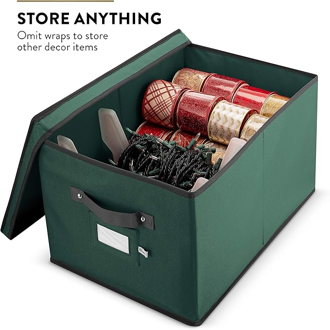 ZOBER Christmas Light Storage Reels - Christmas Light Organizer With 4 Plastic Wheels - Fits 200 Mini Lights Per Spool, Lights Storage - Strong & Durable Material - Stitched Reinforced Handles - Green