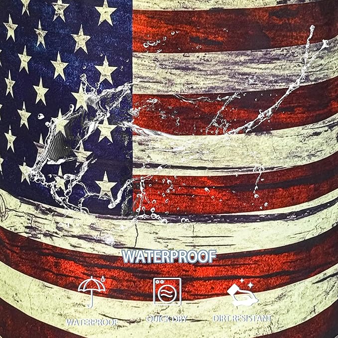 Retro American Flag Laundry Basket Patriotic Foldable Oxford Cloth Funny Tote Bag Laundry Hamper Clothes Storage Bucket Toy Organizer For Bathroom/Laundry Storage/Bedroom 18.9x16.5 Inch