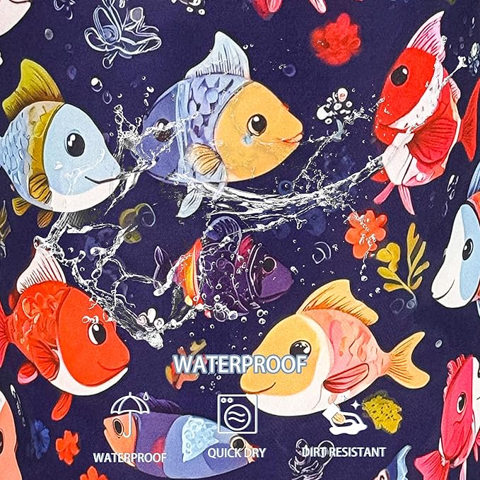 Fish Laundry Basket Funny Cartoon Foldable Oxford Cloth Tote Bag Laundry Hamper Clothes Storage Bucket Toy Organizer For Bathroom/Laundry Storage/Bedroom 18.9x16.5 Inch