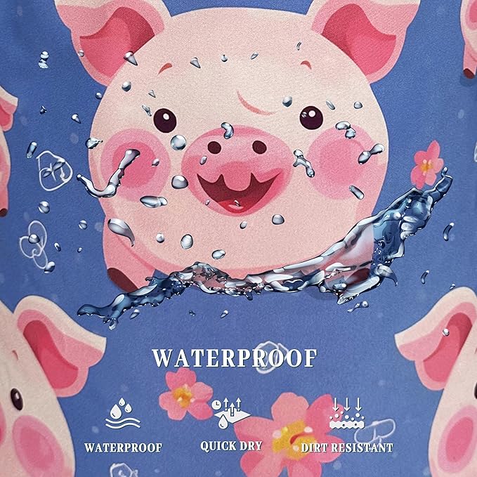 Cute Pig Laundry Hamper Foldable With Handles Colorful Animal Tote Bag Universal Oxford Cloth Funny Laundry Basket Clothes Toy Storage Bucket 18.9" x 16.5 "For Bathroom/Laundry/Bedroom