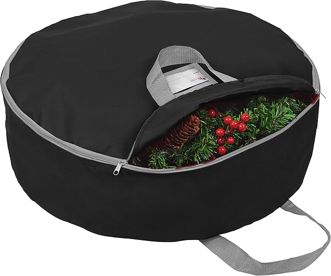 Primode Heavy Duty Christmas Wreath Storage Bag 36"- Garland Wreaths Container with Handles - Durable 600D Oxford Polyester Material Big Xmas Holiday Wreaths Storage Holder 36” Case