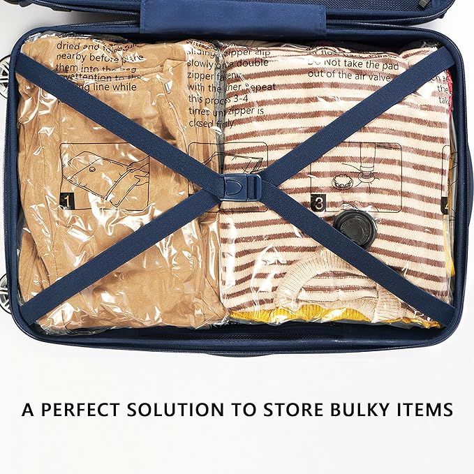 8 Medium Vacuum Storage Bags, Compression Packing Seal Space Saver Cubes for Clothing Bedding Comforters Blankets Pillows