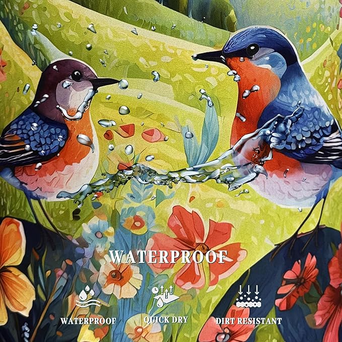 Birds With Flowers Laundry Hamper Foldable With Handles Bird Tote Bag Universal Oxford Cloth Colorful Laundry Basket Clothes Toy Storage Bucket 18.9"x16.5 "For Bathroom/Laundry/Bedroom