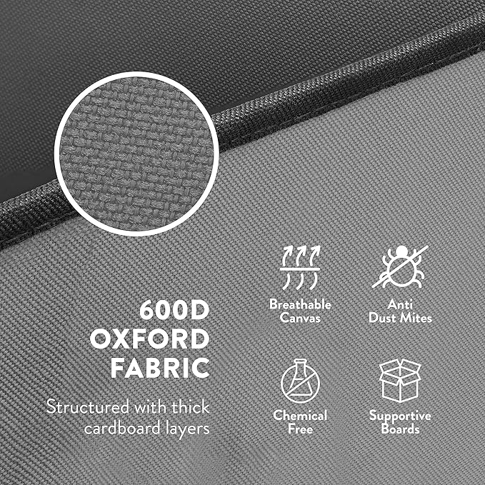 ZOBER Christmas Light Storage Reels - Christmas Light Organizer With 4 Plastic Wheels - Fits 200 Mini Lights Per Spool, Lights Storage - Strong & Durable Material - Stitched Reinforced Handles - Gray