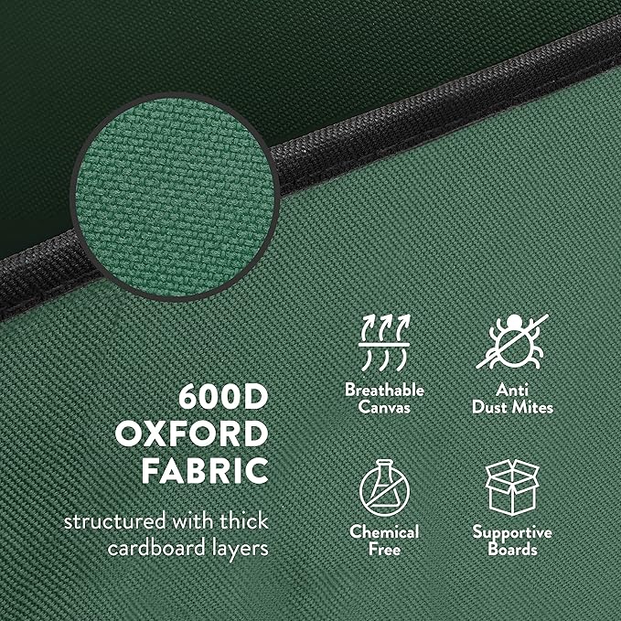 ZOBER Christmas Ornament Storage Box - Stores 128 3" Ornaments with Drawer Style Trays - Tear Proof 600D Oxford Fabric - Ornament Organizer Storage Box, Durable Christmas Containers Holder - Green