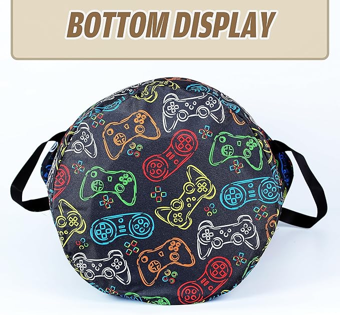 Color Game Machine Laundry Basket Funny Foldable Waterproof Oxford Cloth Tote Bag Laundry Hamper Clothes Storage Bucket Toy Organizer For Bathroom/Laundry Storage/Bedroom Storage Basket 17.7x13.7