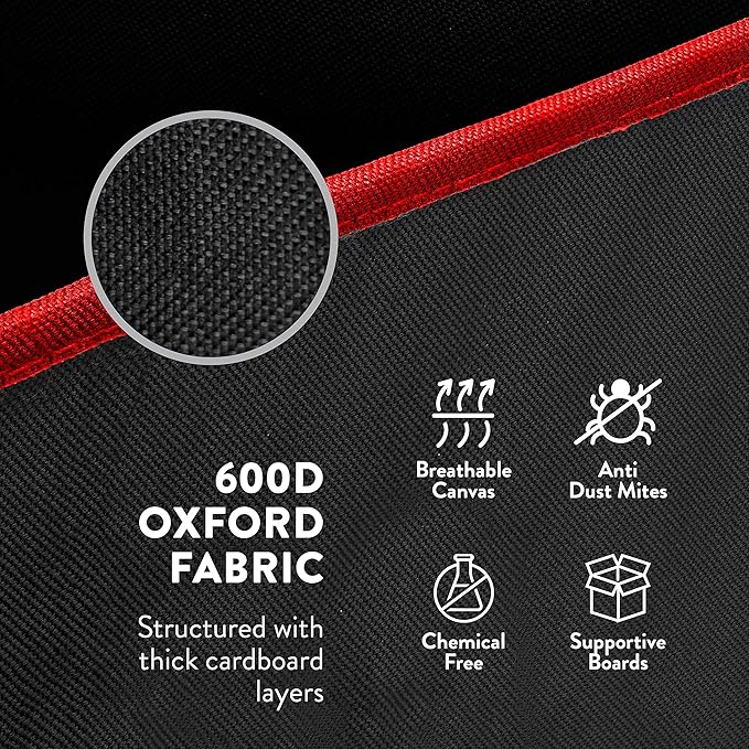 ZOBER Christmas Light Storage Reels - Christmas Light Organizer With 4 Plastic Wheels - Fits 200 Mini Lights Per Spool, Lights Storage - Strong & Durable Material - Stitched Reinforced Handles - Black