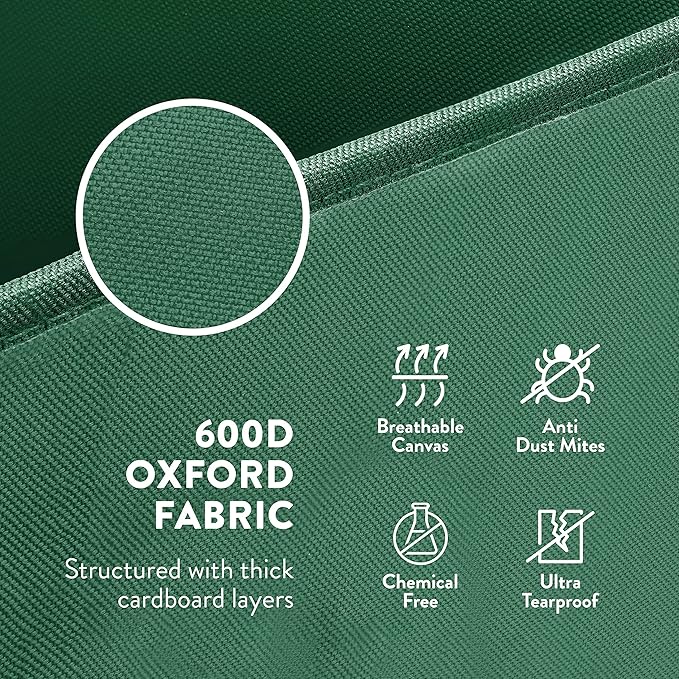 ZOBER Premium Christmas Ornament Storage Box with Lid 3" Compartment, Contains 4 Trays W Transparent Zippered Cover for More Protection (Green)