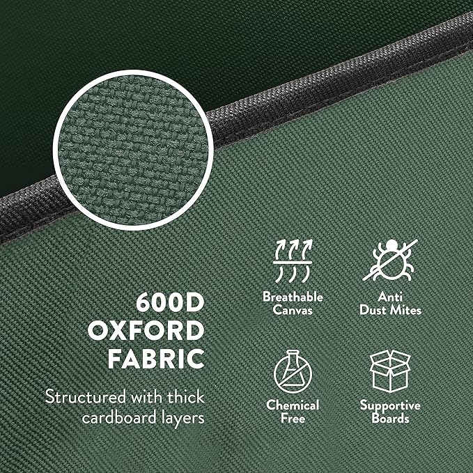 ZOBER Christmas Ornament Storage Box - Stores 128 3" Ornaments with Individual Trays - Tear Proof 600D Oxford Fabric - ornament organizer storage box, Durable Christmas Containers Holder - Green